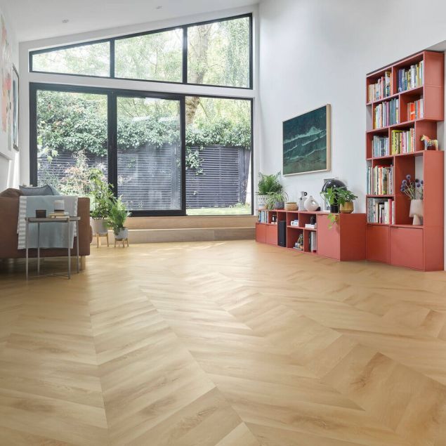 Finesse - Chevron Sapin Dryback Living Room Shot